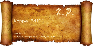Koppa Pál névjegykártya